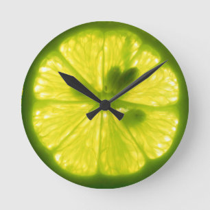 Redondo Mediano Delicioso Reloj Lime Lemon