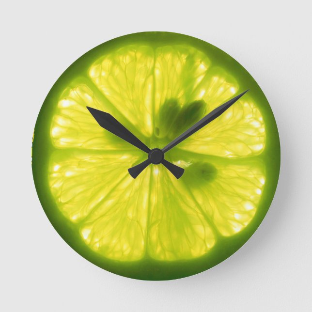 Redondo Mediano Delicioso Reloj Lime Lemon (Anverso)
