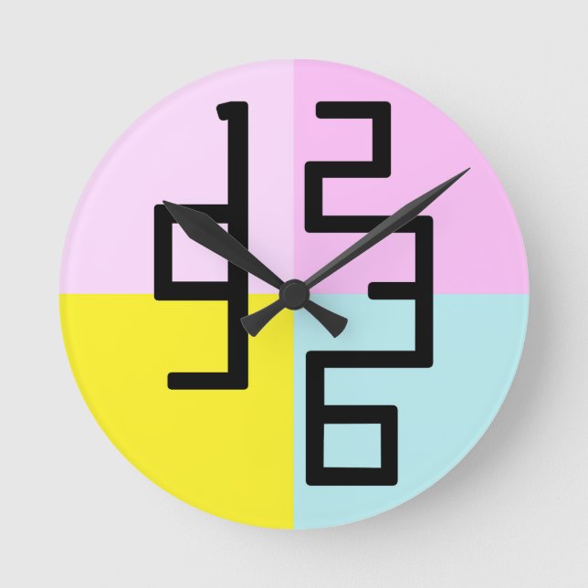 Redondo Mediano Diseño artístico reloj moderno (Anverso)