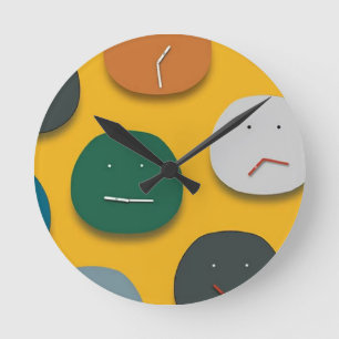 Redondo Mediano Diseño de reloj de arte de pared