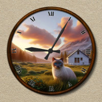 Diseño de reloj de cabaña de montaña de personaliz