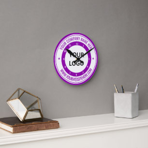 Redondo Mediano Diseño de reloj promocional con logotipo de marca 
