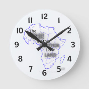 Redondo Mediano Diseño Del Reloj De Muros Con Mapa De África