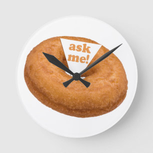 Redondo Mediano Donut Humor personalizado reloj en la pared