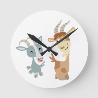 Redondo Mediano Dos Personalizados felices y cortos, reloj de pare