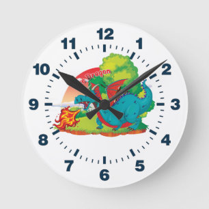 Redondo Mediano Dragón de fuego del reloj