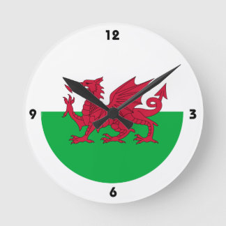 Redondo Mediano Dragón rojo del reloj del muro de Gales