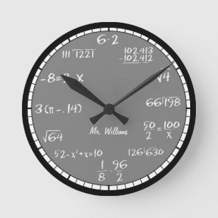 Redondo Mediano Ecuaciones matemáticas grises Personalizado reloj