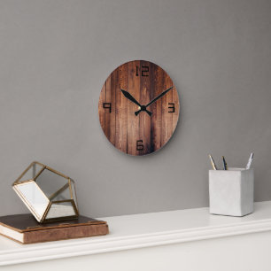 Redondo Mediano El aspecto de un reloj de madera real
