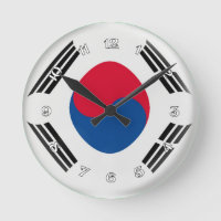 El reloj de la bandera de Corea del Sur Diseño de