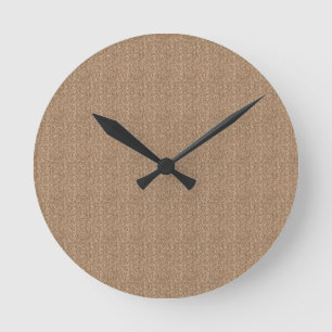 Redondo Mediano Elegante simple fibra natural de bambú Reloj redon