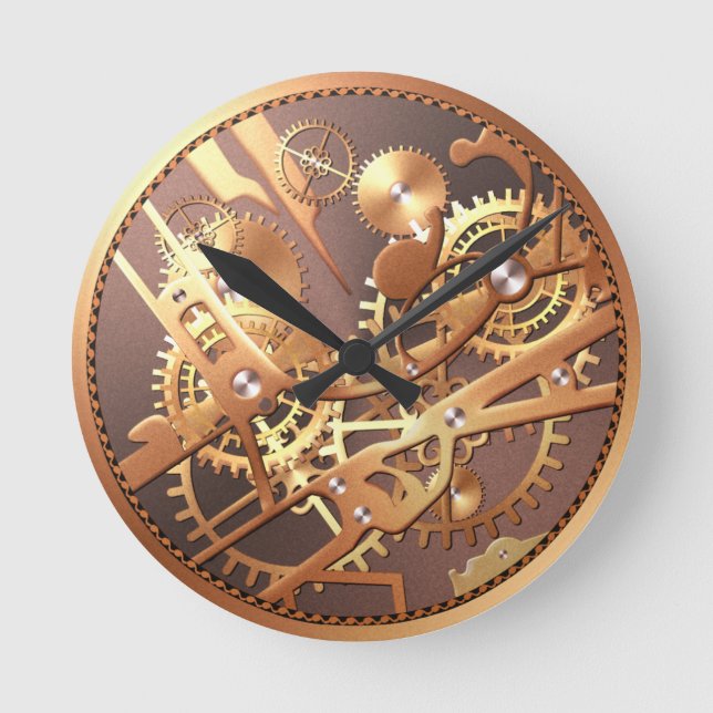 Redondo Mediano engranajes del reloj del steampunk (Anverso)