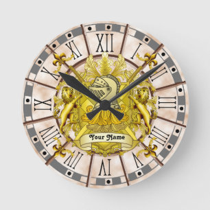 Redondo Mediano Escudo de la familia Caballero Amarillo Reloj de a