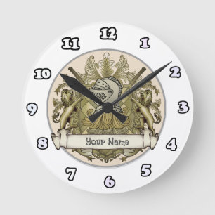 Redondo Mediano Escudo de la familia Caballero Amarillo Reloj de a