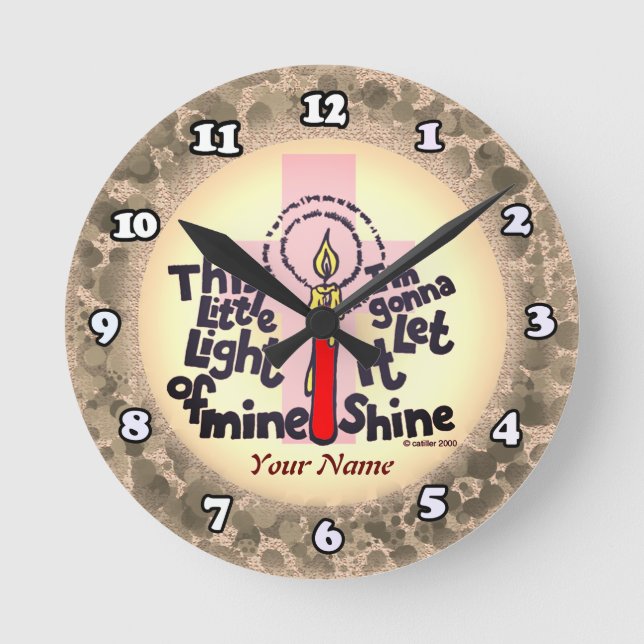 Redondo Mediano Este pequeño reloj cristiano ligero (Anverso)