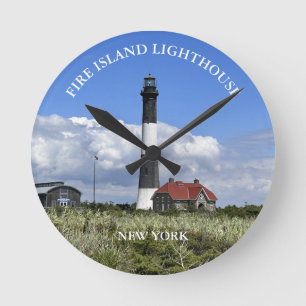 Redondo Mediano Faro de Fire Island, reloj de Nueva York