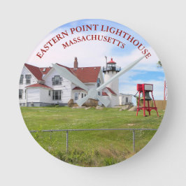 Redondo Mediano Faro del punto oriental, reloj de Massachusetts