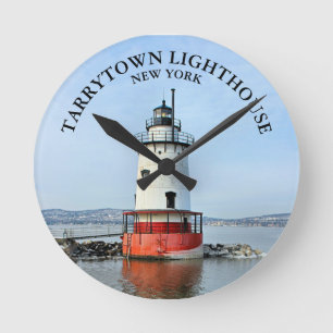Redondo Mediano Faro Tarrytown, reloj de la pared redonda de Nueva