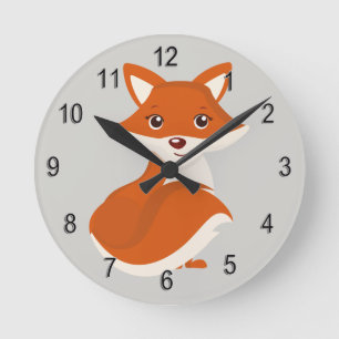 Redondo Mediano Fox lindo del arbolado del reloj del niño