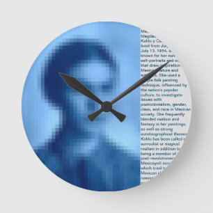 REDONDO MEDIANO FRIDA KAHLO PIXELED BIOGRAFÍA RELOJ AZUL