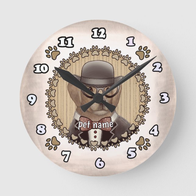 Redondo Mediano Golden Retriever con reloj de gafas (Anverso)