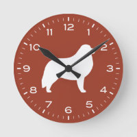 Gran Pirineo Perro Raza Silhouette Ronda Reloj