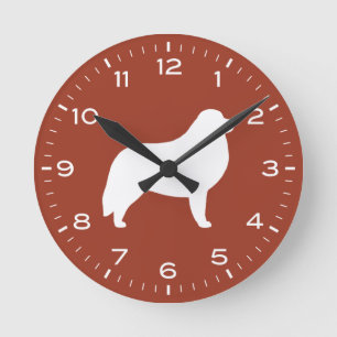 Redondo Mediano Gran Pirineo Perro Raza Silhouette Ronda Reloj
