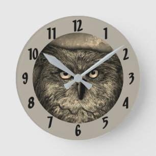 Redondo Mediano Gran reloj de búho