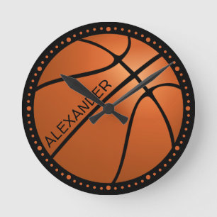 Redondo Mediano Gran reloj personalizado del baloncesto