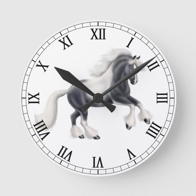 Redondo Mediano Gypsy Vanner Cob Horario Masa Reloj (Anverso)