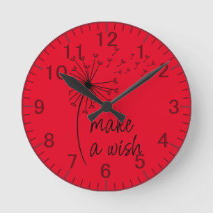 Redondo Mediano Haz un reloj Wish Dandelion.