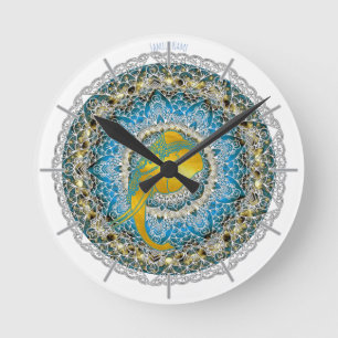 Redondo Mediano Henna Elephant Mandala Ganesha Reloj de la Mentali