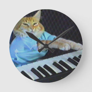Redondo Mediano Hora del reloj del gato del teclado!