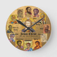 Jesús y el reloj de los 12 apóstoles