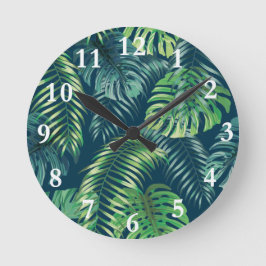 Redondo Mediano La jungla tropical deja el reloj del diseño botáni
