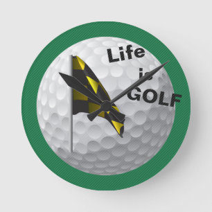 Redondo Mediano La vida es la bandera del golf un reloj amarillo v