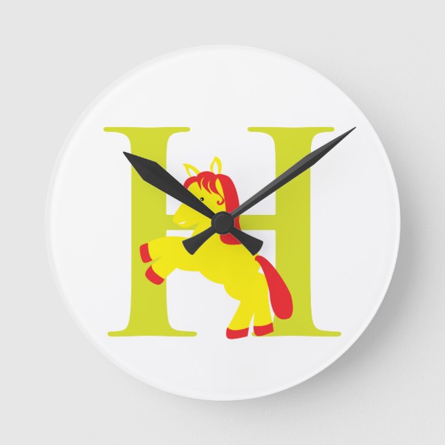 Redondo Mediano Letra H reloj inicial (Anverso)