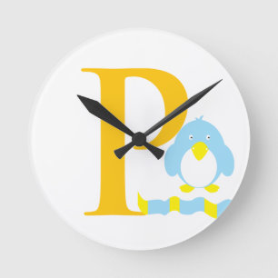 Redondo Mediano Letra P reloj inicial
