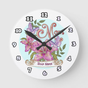 Redondo Mediano Lily de Mariposa Mamá reloj