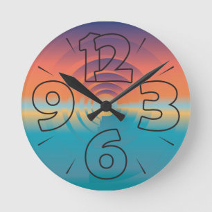 Redondo Mediano Marcado de reloj 15 - números y guiones