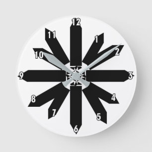 Redondo Mediano marcado de reloj señales negras números blancos