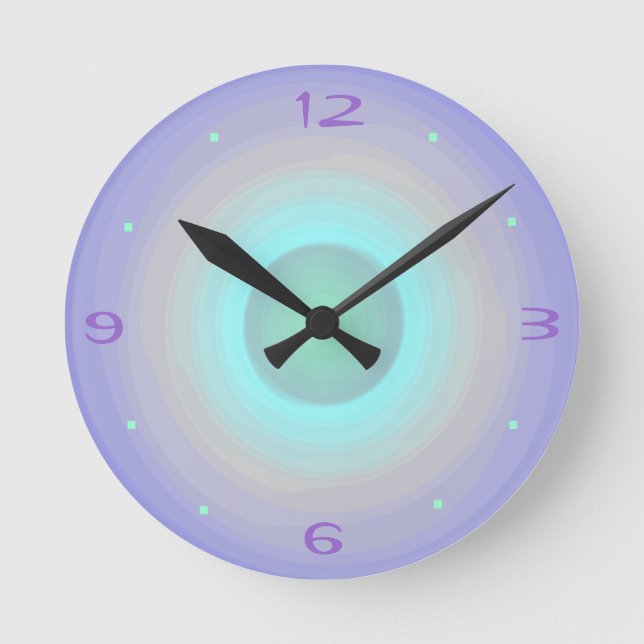 Redondo Mediano Mauve Rainbow Pastel > Reloj con patrones (Anverso)