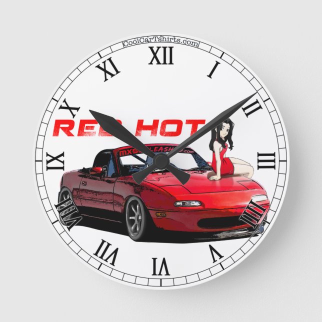 Redondo Mediano Miata MX-5 candente, reloj (Anverso)