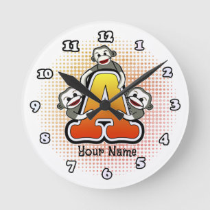 Redondo Mediano Monograma A Reloj De Mono