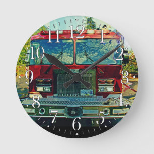 Redondo Mediano Motor De Fuego Que Asiste A Un Reloj De Fuego