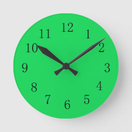 Redondo Mediano Muy Brillante Malaquita Color Verde Muro Reloj