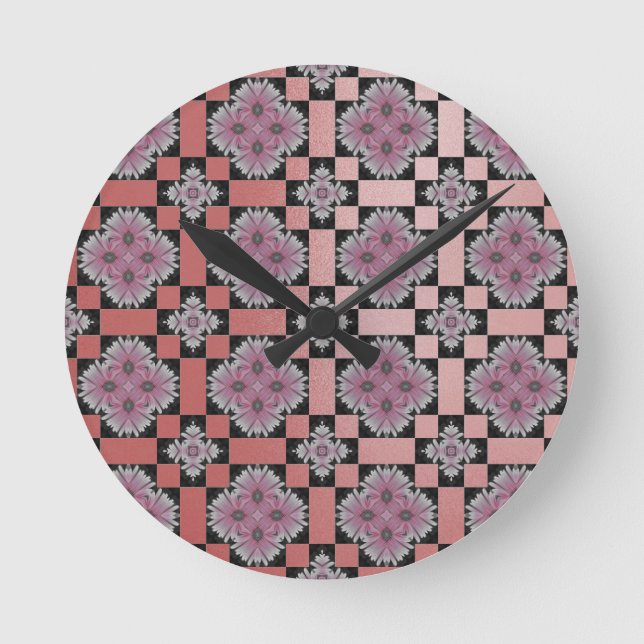 Redondo Mediano MVB Moda Gerbera Flor Reloj de pulsera rosa (Anverso)