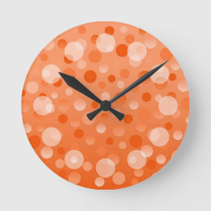 Redondo Mediano Naranja Fizz 'Burbujas' reloj todo el día