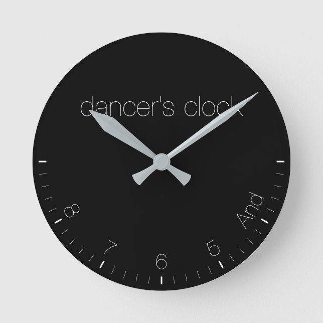 Redondo Mediano Negro de reloj de bailarina (Anverso)