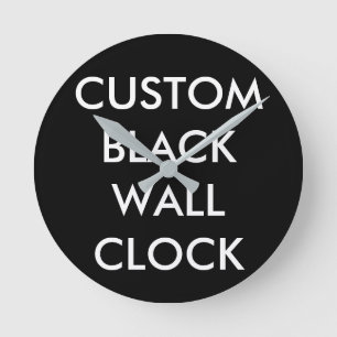 Redondo Mediano NEGRO personalizado personalizado 8" reloj de